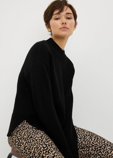Black High Neck Knitted Jumper