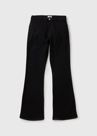 Black Bootcut Mid Rise Jeans