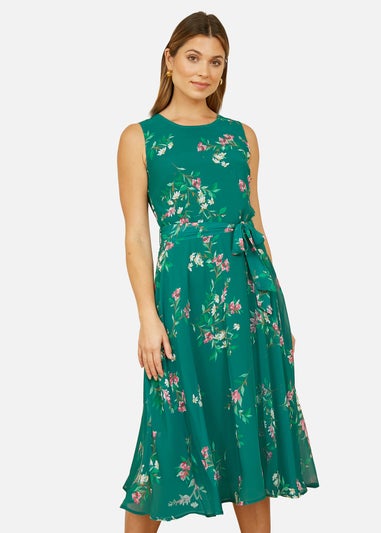 Yumi Green Daisy Print Skater Dress