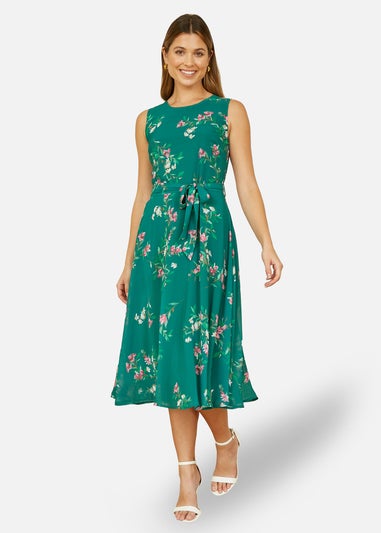 Yumi Green Daisy Print Skater Dress