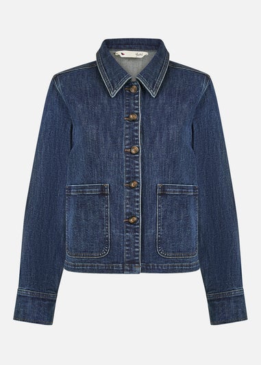 Yumi Blue Denim Jacket With Patch Pockets