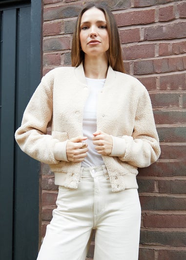 Threadbare Natural Borg Bomber Jacket