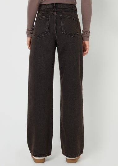 Threadbare Chocolate Wide Leg Denim Jeans