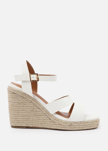 Where's That From White PU Sansa Wedge Shoes