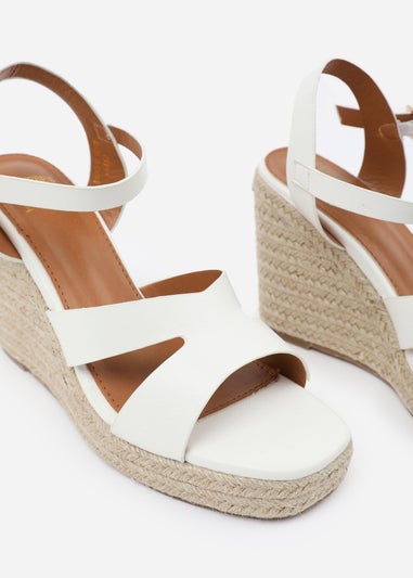 Where's That From White PU Sansa Wedge Shoes