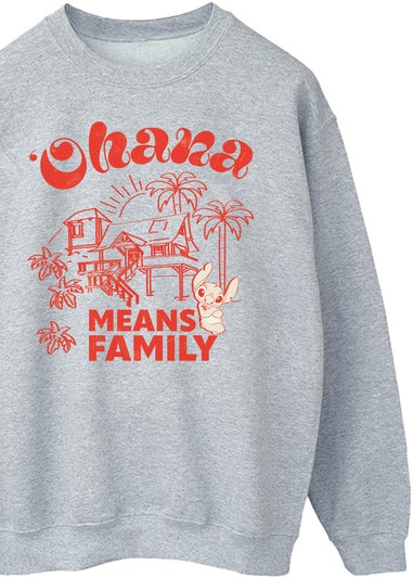 Disney Lilo & Stitch Ohana Means Family Heather Grey Sweatshirt