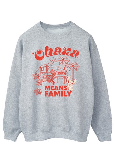 Disney Lilo & Stitch Ohana Means Family Heather Grey Sweatshirt