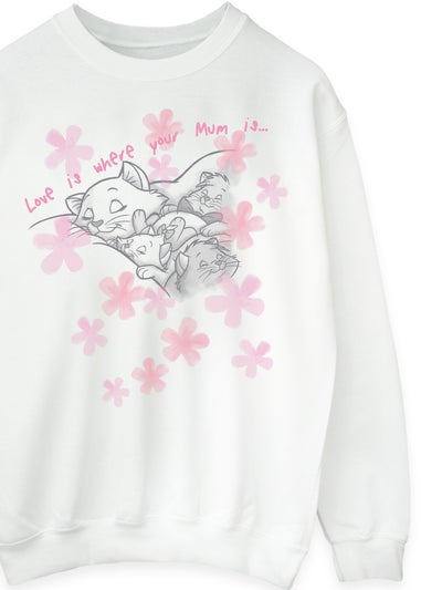 Disney Aristocats Love Is Where Mum Is White Sweatshirt