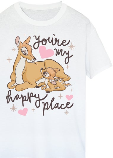 Disney Bambi You're My Happy Place White Boyfriend Fit T-Shirt