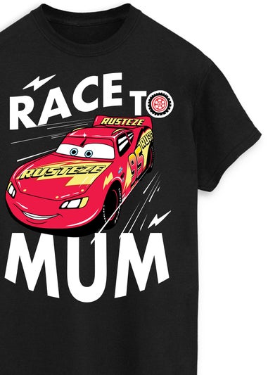 Disney Cars Race To Mum Black Boyfriend Fit T-Shirt