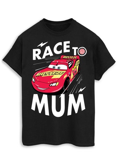 Disney Cars Race To Mum Black Boyfriend Fit T-Shirt