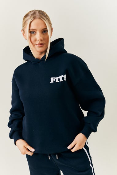 In The Style Navy Fits Bubble Print Hoodie