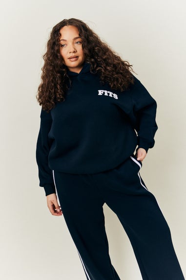 In The Style Navy Fits Wide Leg Jogger