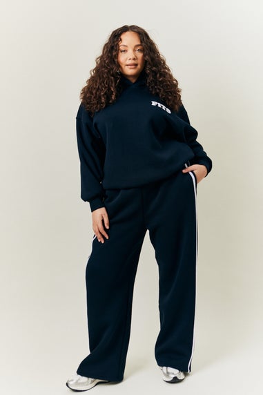 In The Style Navy Fits Wide Leg Jogger