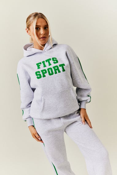 In The Style Grey Fits Sport Bubble Print Hoodie