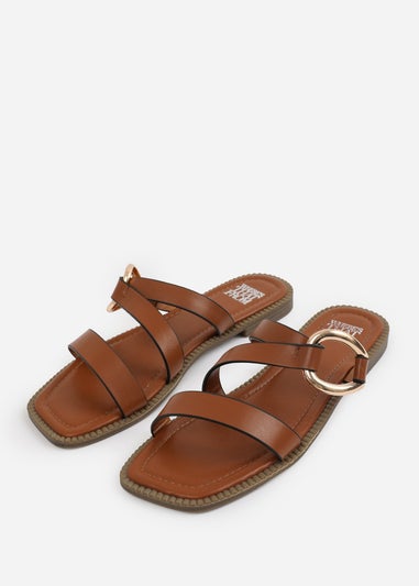 Where's That From Tan PU Jaime Flatform Sandal