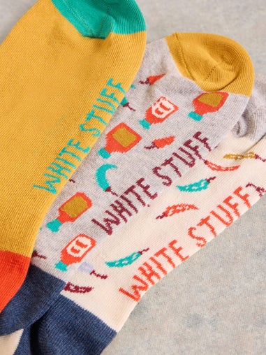3-er Pack Socken mit Chillimotiven