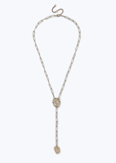 Muse Gold Spiral Lariat Necklace