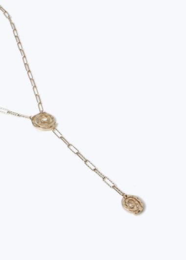 Muse Gold Spiral Lariat Necklace