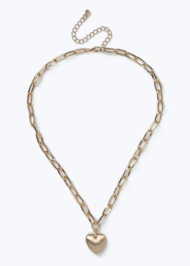 Muse Brushed Heart Chain Necklace