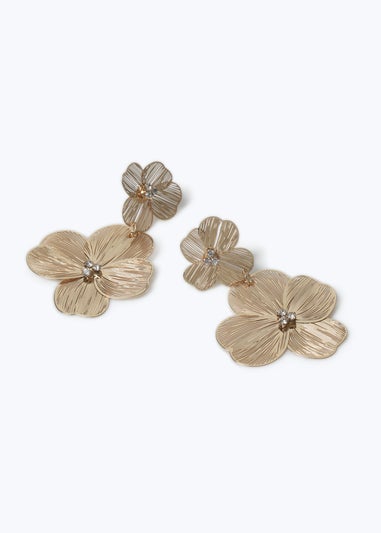 Muse Gold Flower Drop Earrings