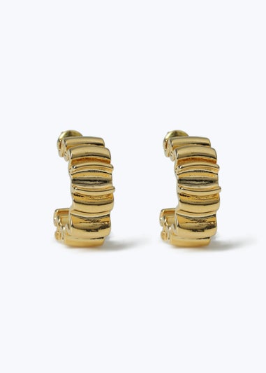 Muse Gold Crinkle Mini Hoops