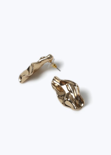 Muse Gold Wave Stud Earrings