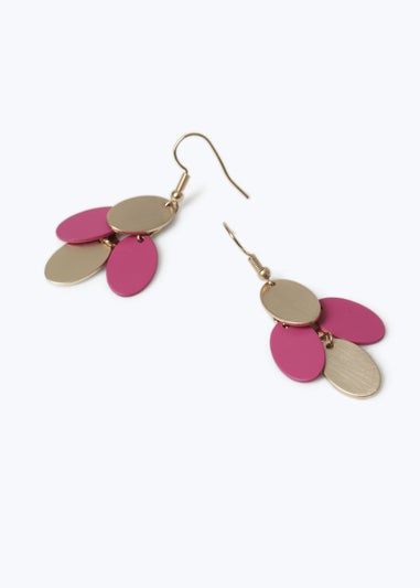 Muse Pink Disc Drop Earrings