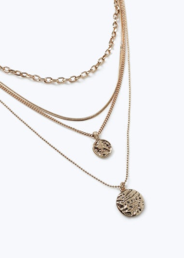 Muse Gold Multirow Coin Necklace