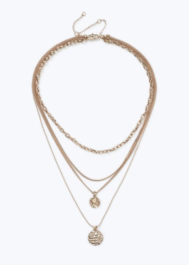 Muse Gold Multirow Coin Necklace