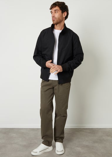 Threadbare Black Zip Up Harrington Style Jacket