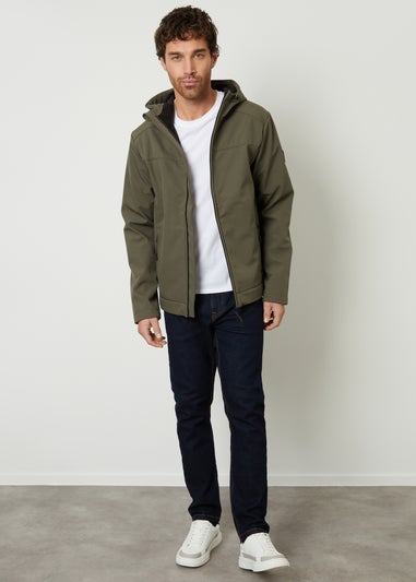 Threadbare Khaki Fleece Lined Hooded Jacket