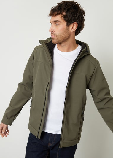 Threadbare Khaki Fleece Lined Hooded Jacket
