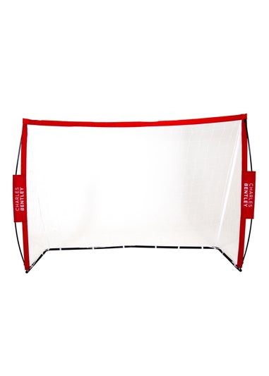 Charles Bentley Portable Foldable Red Football Kick Goal With Carry Bag (H5 x D2.5 x W7ft)