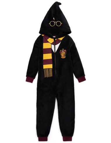 Harry Potter Gryffindor Unisex Kids Black Onesie (7-14 Years)