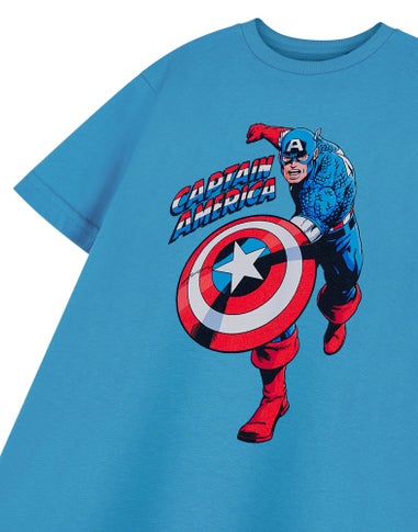 Marvel Captain America Blue T-Shirt (3-14 Years)