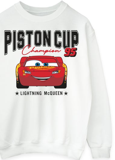 Disney Cars Lightning McQueen Piston Cup Champions White Sweatshirt