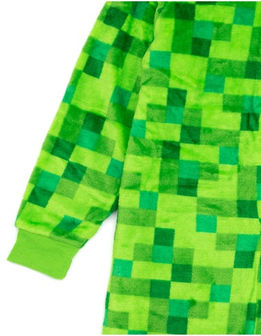 Minecraft  Green Pixelated Creeper Boys Onesie (5-14 Years)