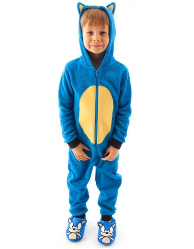 Sonic The Hedgehog Blue Cosplay Boy's 3D Onesie (4-12 Years)