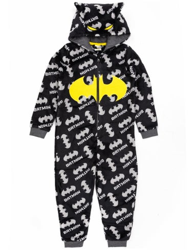 DC Comics Grey Batman Boys All In One Pyjamas (4-14 Years )