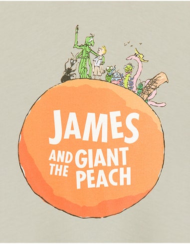 Roald Dahl James & The Giant Peach Unisex Kids Beige T-Shirt (3-14 Years)