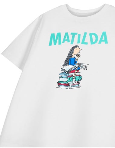 Roald Dahl Matilda Unisex Kids White T-Shirt (3-14 Years)