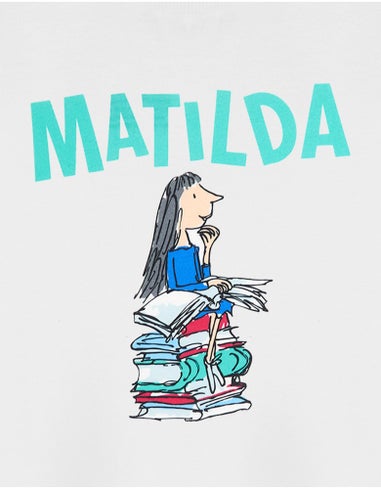 Roald Dahl Matilda Unisex Kids White T-Shirt (3-14 Years)