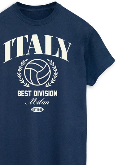 Brands In Italy Best Division Navy Boyfriend Fit T-Shirt