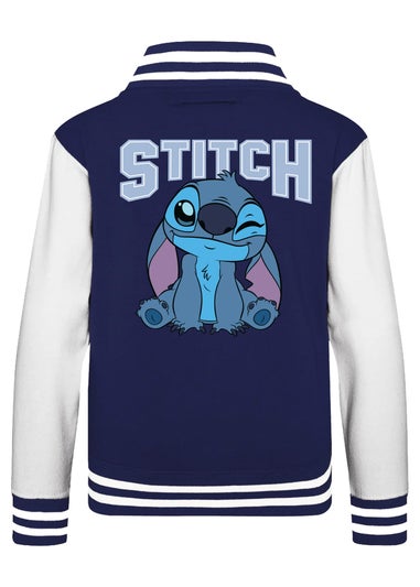 Disney Lilo & Stitch Cute Navy/White Kids Varsity Jacket (3-13 Years)