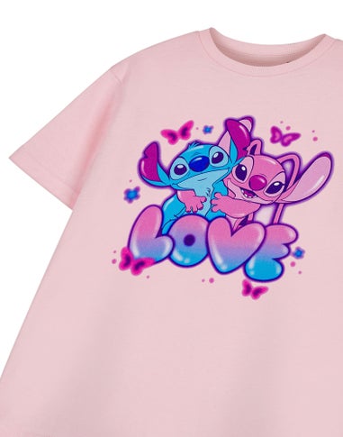 Disney Lilo & Stitch Love Girls Pink T-Shirt (3-14 Years)