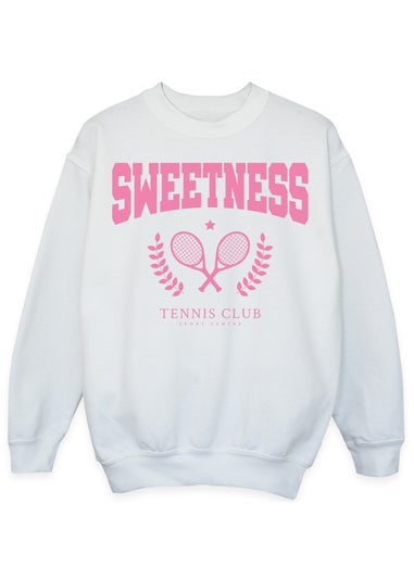 Brands In Sweetness Tennis Club Girls White Sweatshirt (3-13 Years)