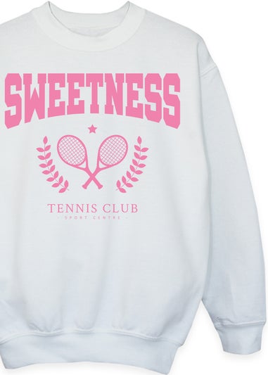 Brands In Sweetness Tennis Club Girls White Sweatshirt (3-13 Years)