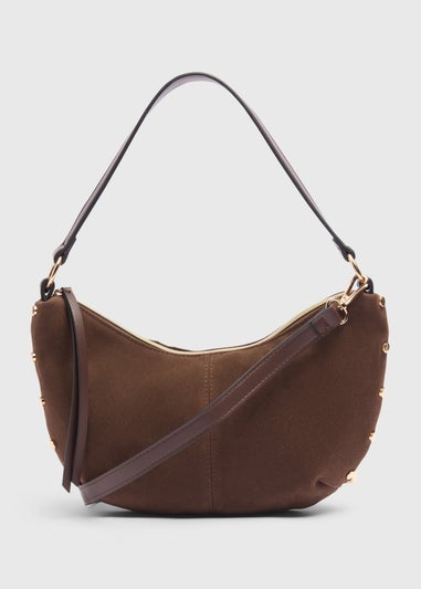 Brown Suede Slouch Bag