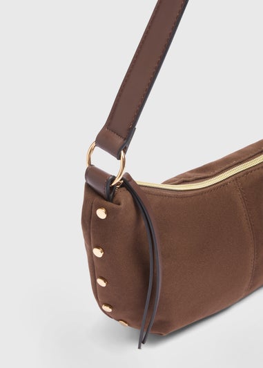 Brown Suede Slouch Bag